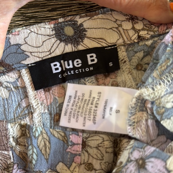 Blue B Floral Bell Bottom Pants with Tie Waist - Picture 2 of 4